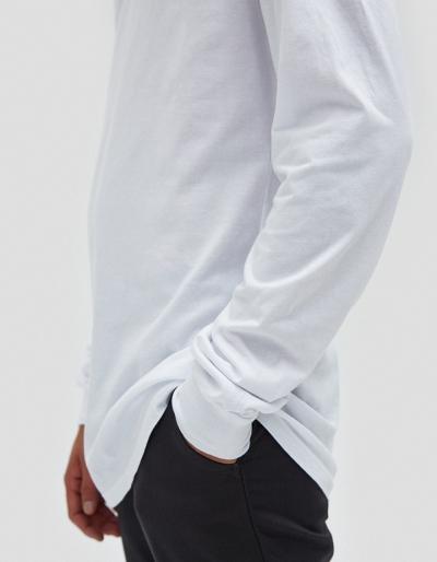 John Elliott Ls Classic Curve Tee In White