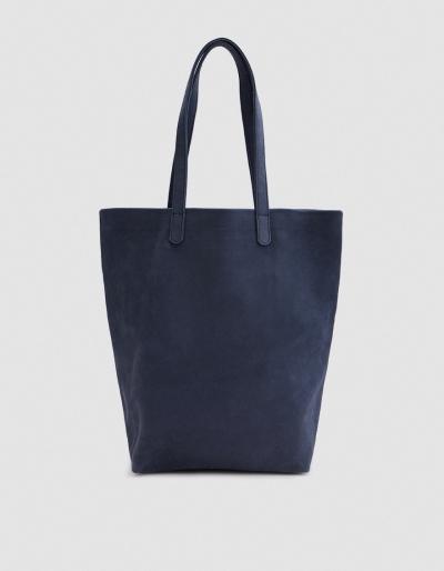 Baggu Basic Tote In Navy Nubuck