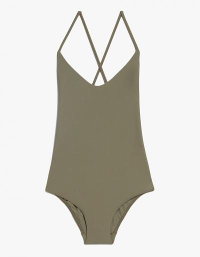 Matteau Swim Cross Back Maillot In Olive