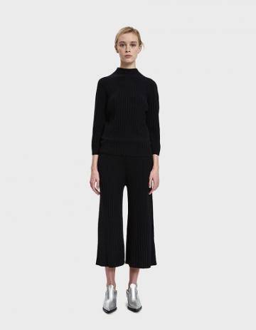 Sori Ribbed Crop Pant In Black