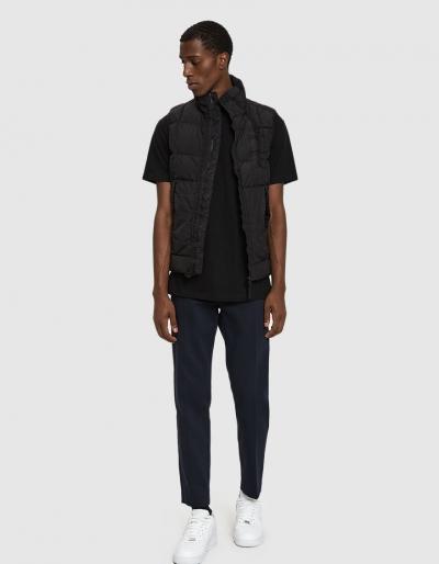 Stone Island Garment Dyed Crinkle Reps Real Down Vest In Black
