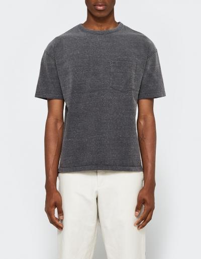 Beams Plus Heathered Crew Pocket Tee In Black