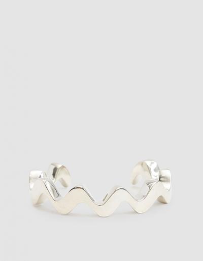 Annie Costello Brown Xl Wavy Cuff Bracelet
