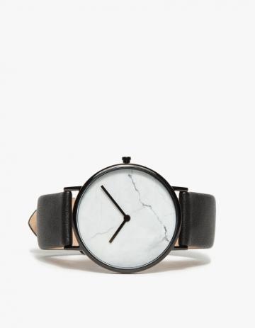 The Horse White Marble/black Band Watch