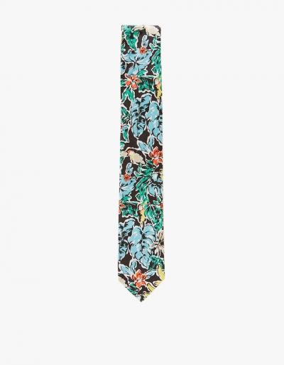 The Hill-side Standard Pointed Tie-toucans & Bananas Print