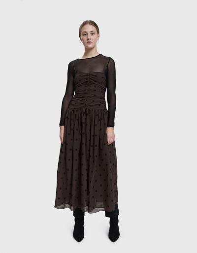 Creatures Of Comfort Vicco Sheer Polka Dot Dress