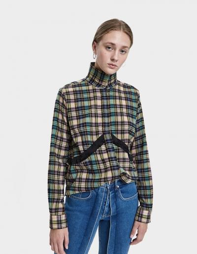 Aalto Adjustable Plaid Blouse