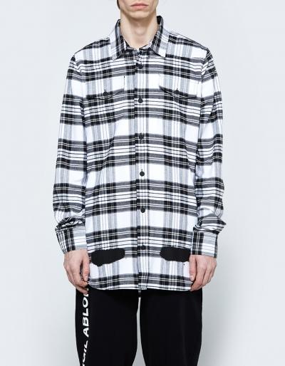 Off-white Diag Spray Check Shirt White All Over Bl