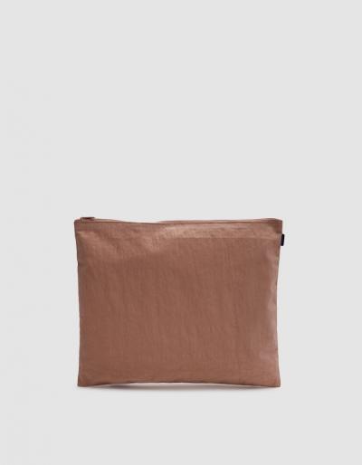 Baggu Large Flat Zip In Fawn