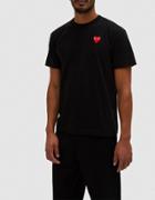 Comme Des Gar Ons Play Play Red Heart Tee In Black