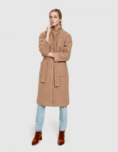 Ganni Fenn Long Wrap Coat In Chanterelle