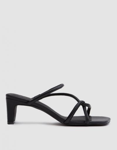 Intentionally Blank Willow Heel Sandal In Black