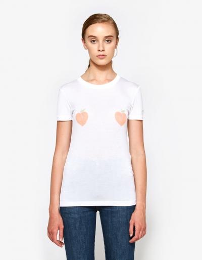 Ganni Linfield Lyocell T-shirt With Peaches