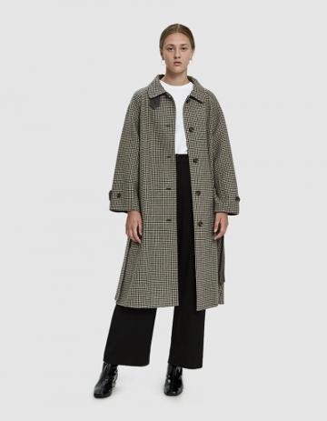 Mijeong Park Single Breasted Wool Plaid Handmade Coat