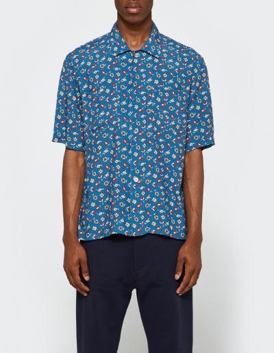 Our Legacy Box 2p Sl Shirt Cowboy Flower Blue