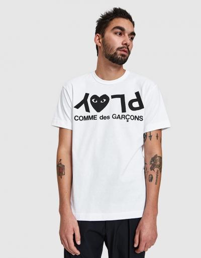 Comme Des Gar Ons Play Play Logo T-shirt In White