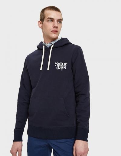 Saturdays Nyc Ditch Miller Black Chest Hoodie In