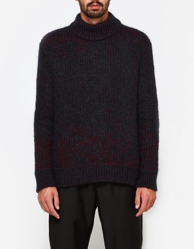 Jil Sander Crew Neck Ls Sweater In Open Red
