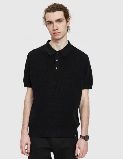 St Ssy Kingston Ss Polo Sweater In Black