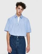 Our Legacy Initial Short Sleeve Shirt In Blue Navy