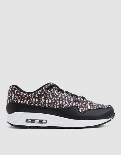 Nike Air Max 1 Premium Shoe In Black/white-total Orange