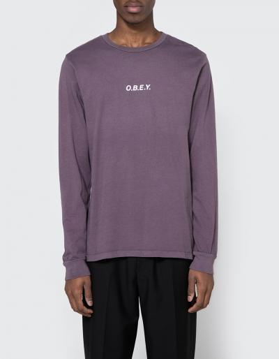 Obey O.b.e.y. Ls Tee In Eggplant