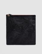 Clare V. Foldover Clutch In Black Tooled Floral