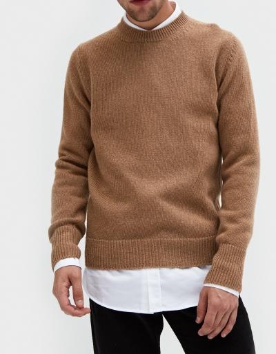 Editions M.r. Shetland Crewneck In Camel