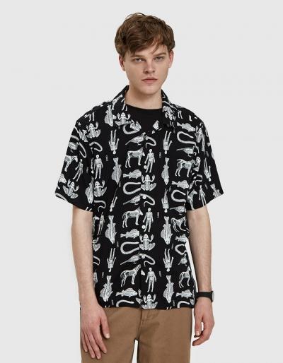 Obey Dante Woven Shirt In Black