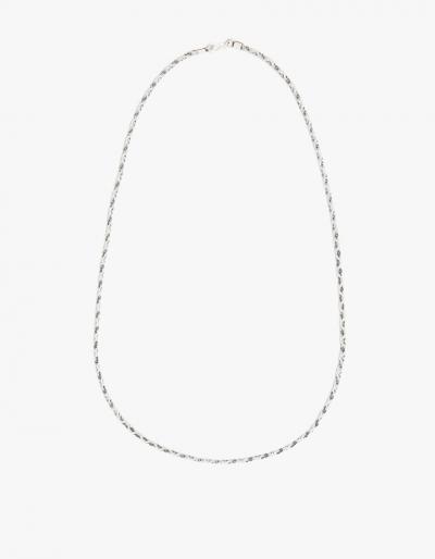 Caputo & Co. Hand-braided Silver Chain Necklace In White