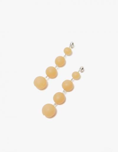 Surface Handmade Ball Drop Earrings In Bone