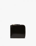Comme Des Gar Ons Wallet Glossy Black Leather Sa3100fl In Black/pink