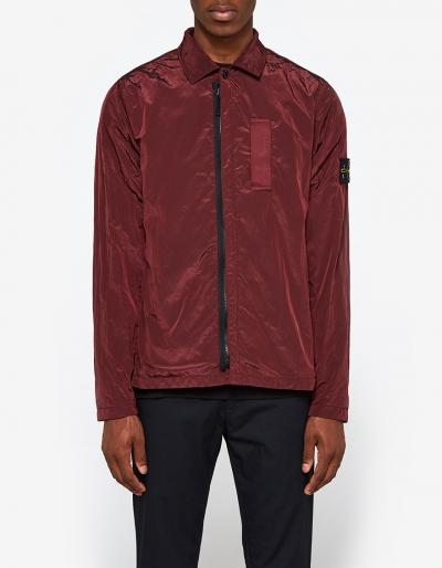 Stone Island Nylon Metal Garment Dyed Overshirt In Burgundy
