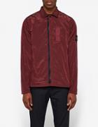 Stone Island Nylon Metal Garment Dyed Overshirt In Burgundy