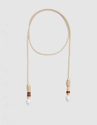 Lizzie Fortunato Sojourn Pearl Lariat Necklace