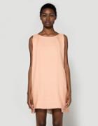 Kaarem Silk Boatneck Dress In Peach
