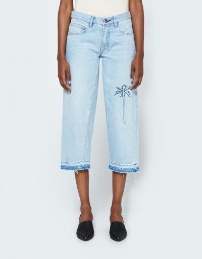 Frankie Cropped Baggy W/ Palm Trees