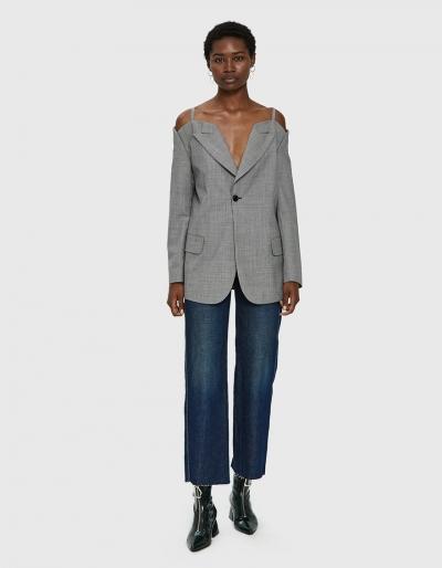 Maison Margiela Pied De Poule Cold Shoulder Blazer
