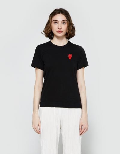 Comme Des Gar Ons Play Red Heart Play T-shirt Black
