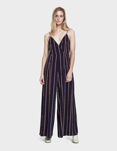 Stelen Oakley Jumpsuit In Navy/burgundy