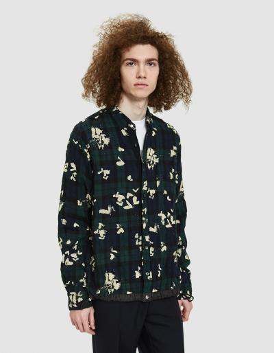 Sacai Bleach Heart Print In Navy Check