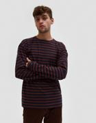 Mhl L/s Matelot Tee In Indigo/rust