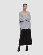 Stelen Luann V-neck Chenille Knit Sweater In Grey