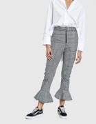 Self-portrait Frilled Check Trousers