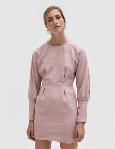 Farrow Zip Cuff Dress In Blush