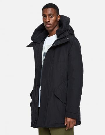 Woolrich Woolen Mills Shearling Polar Parka In Black