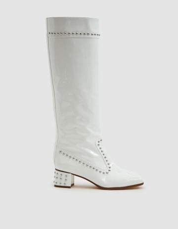 Maryam Nassir Zaydeh Kiki Boot In White Patent