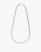Caputo & Co. Hand-braided Silver Chain Necklace In Navy
