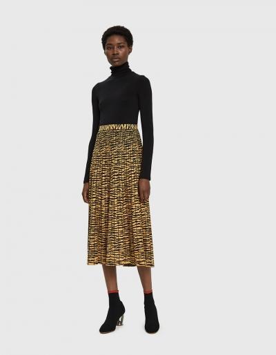 Proenza Schouler Tiger Jacquard Knit Pleated
