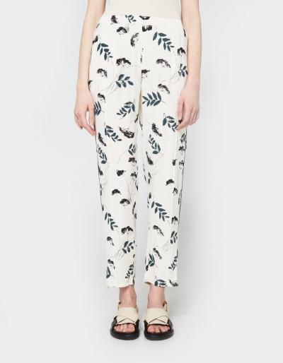 Ganni Rosemont Crepe Pant In Vanilla Hemlock